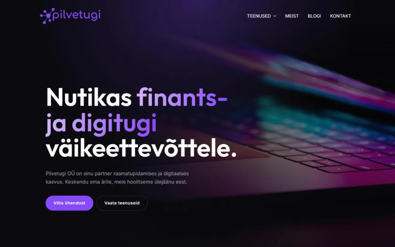 Pilvetugi OÜ kodulehe avaleht
